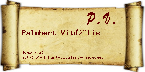 Palmhert Vitális névjegykártya